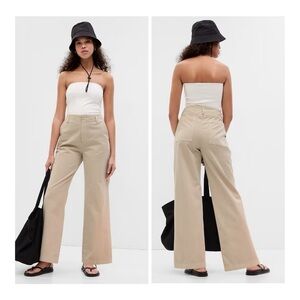 GAP Women's Size 4 Loose Khaki Pants In Moonstone Beige 100% Cotton Preppy